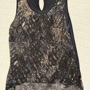 NIC+ZOE Black and Cream Patterned Blouse